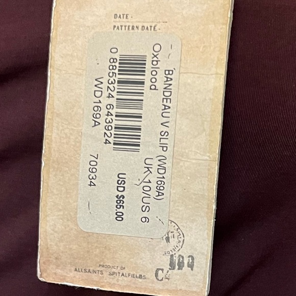 NWT All Saints Vintage Spitalfields Bandeau Slip body con dress UK 10 US 6 - Picture 8 of 8